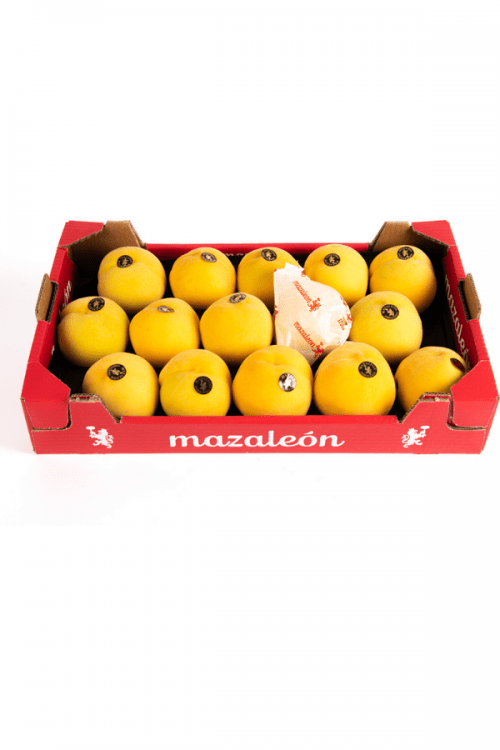 Caja melocotón amarillo embolsado calibre 15.