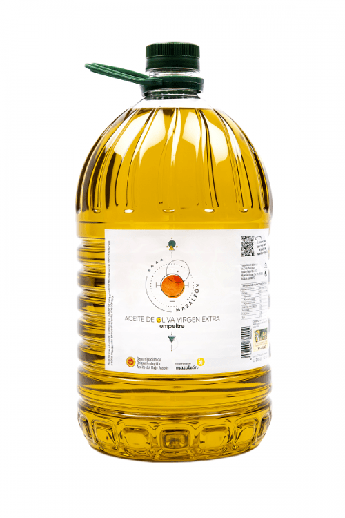 Aceite de oliva Virgen Extra con D.O.P. Aceite del Bajo Aragón.